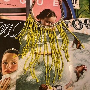 Beautiful yellow, beaded necklace.